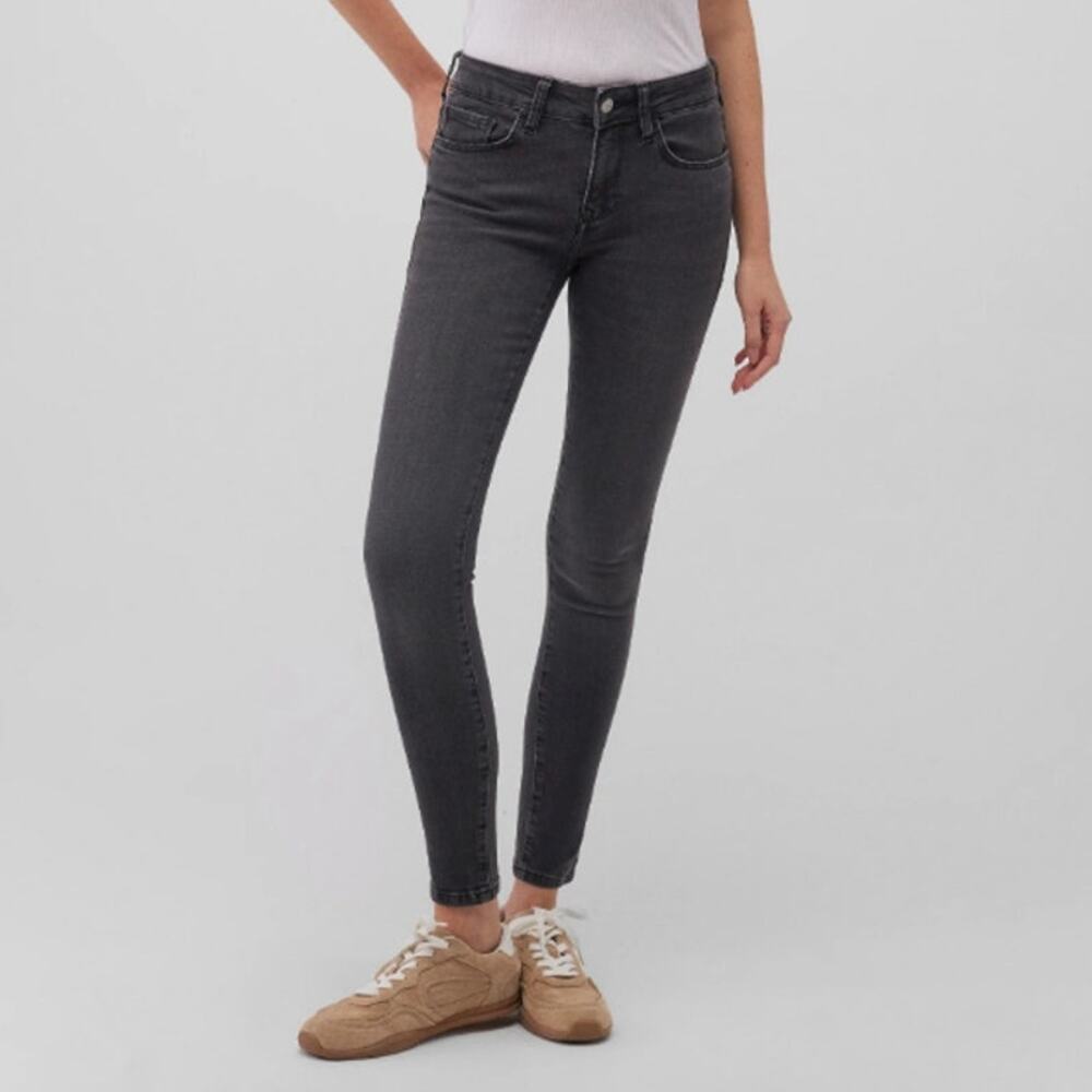 True Religion Halle Mid Rise Super Skinny Jeans Charcoal Black Denim Womens 29